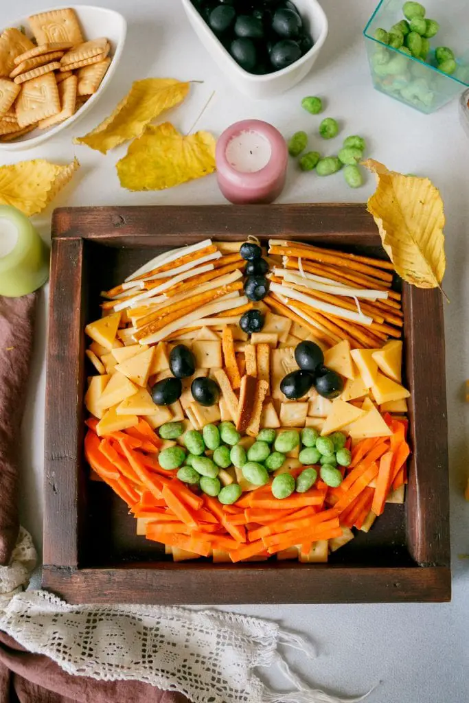 Tabla de bocadillos de calabaza de Halloween