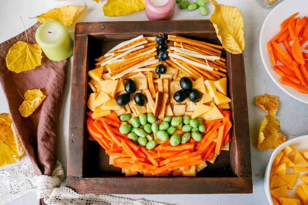 Tabla de bocadillos de calabaza de Halloween