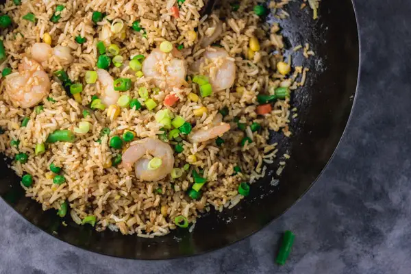 Arroz Frito Fácil Con Camarones