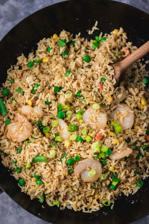 Arroz Frito Fácil Con Camarones