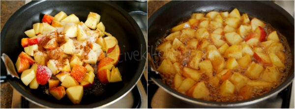 Tarta de mano de chocolate y manzana Tarta de mano de chocolate y manzana