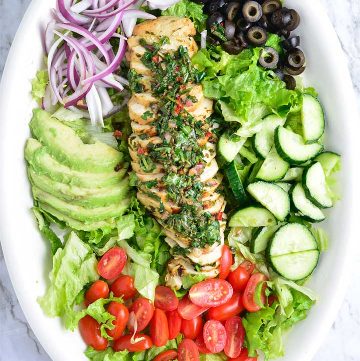 Ensalada De Pollo Chimichurri Con Aguacate