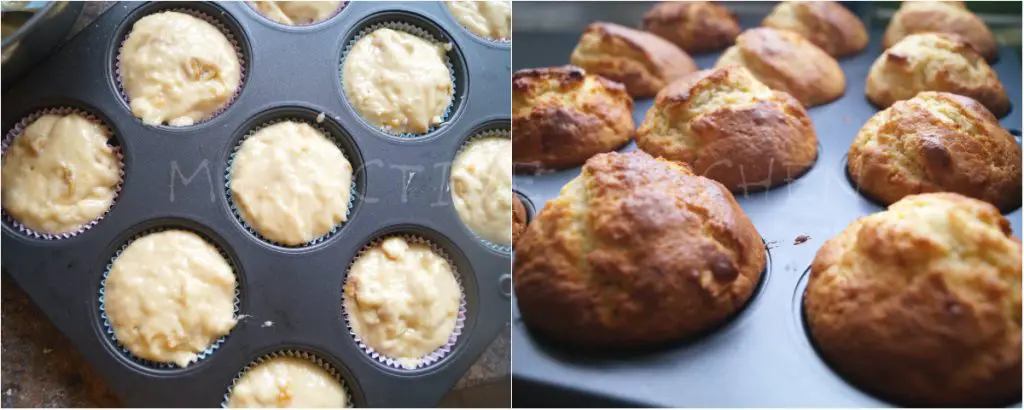 Muffins de plátano y maní Muffins de plátano y maní