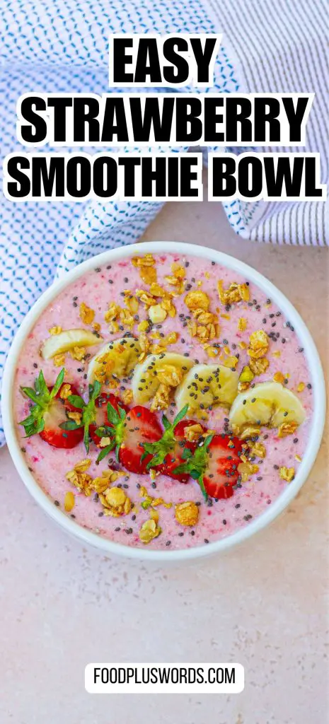 Receta de tazón de batido de fresas Receta de tazón de batido de fresas