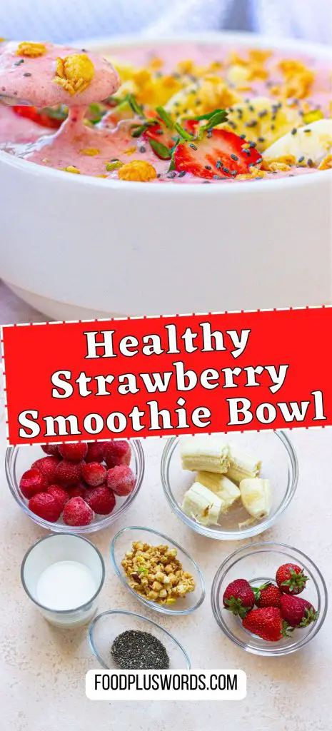 Receta de tazón de batido de fresas Receta de tazón de batido de fresas