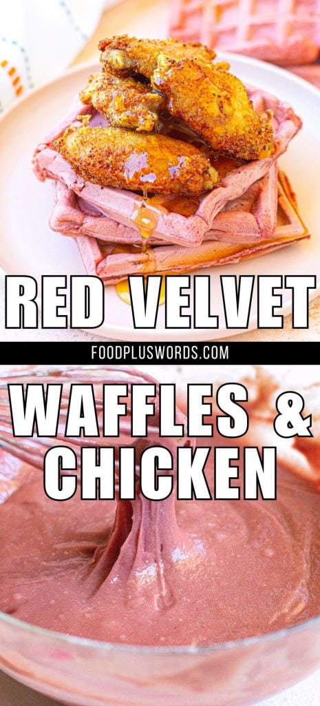Receta de pollo y gofres Red Velvet