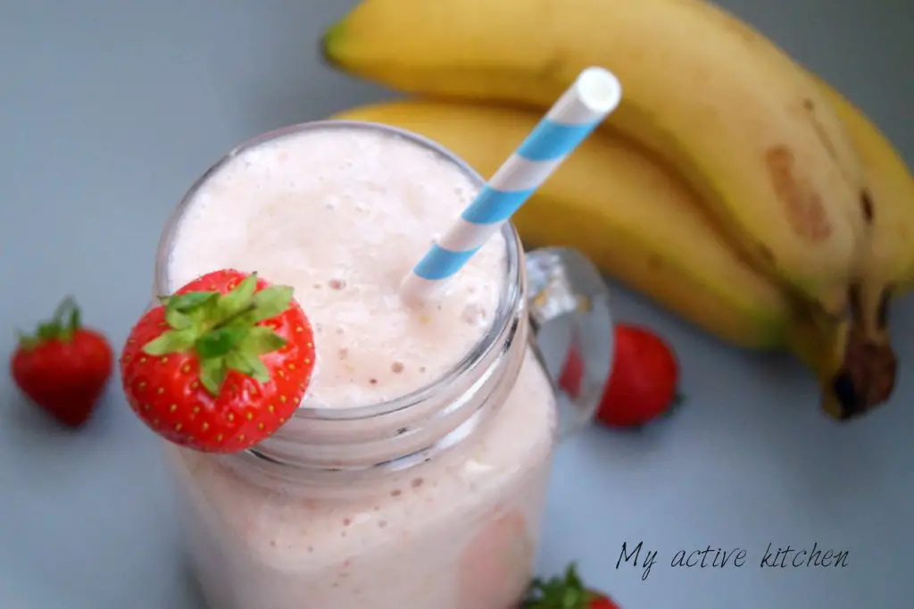 Batido de plátano y fresa Batido de plátano y fresa