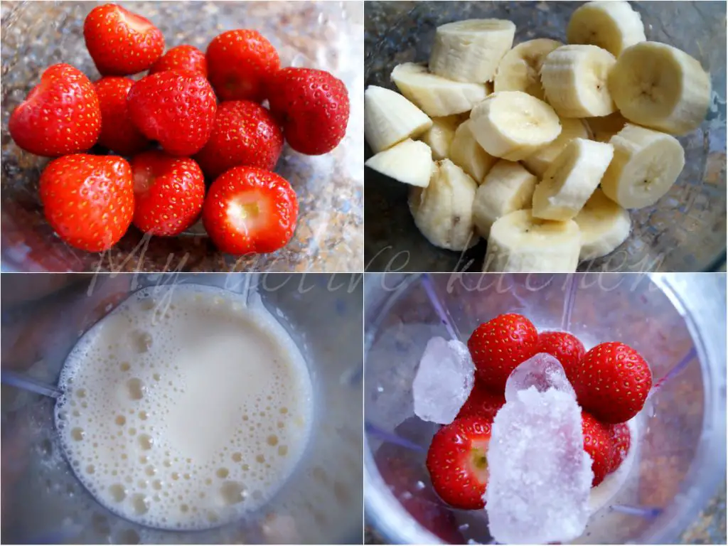 Batido de plátano y fresa Batido de plátano y fresa