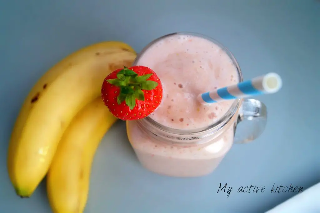 Batido de plátano y fresa Batido de plátano y fresa