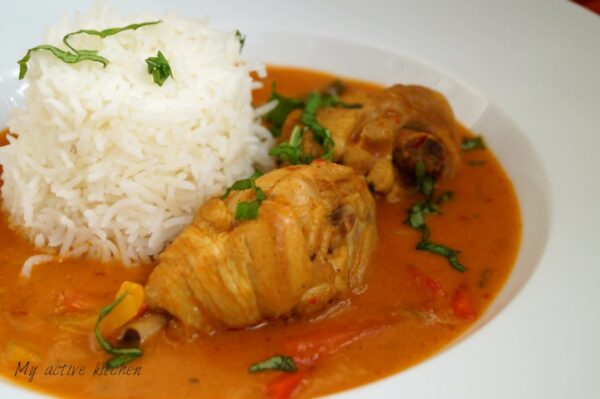 Pollo al curry con coco fácil