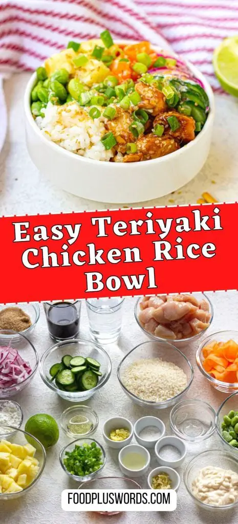 La mejor receta de tazón de pollo teriyaki y piña