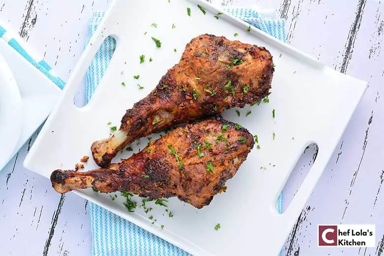 Muslos de pavo freidora con deliciosa marinada de limón