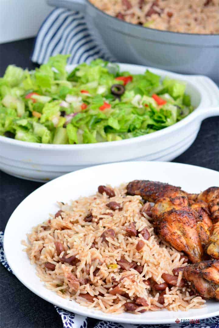 Delicioso arroz y guisantes jamaicanos