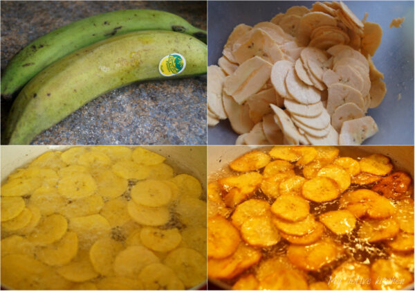 Chips de plátano caseros y salsa