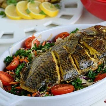 Tilapia simplemente asada al horno