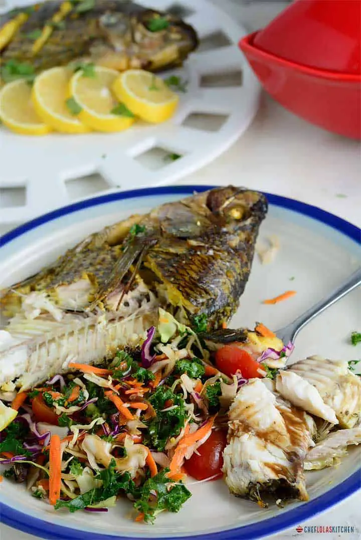 Tilapia simplemente asada al horno
