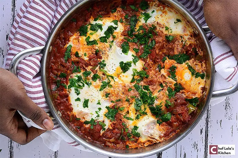 Receta saludable de Shakshuka Receta saludable de Shakshuka