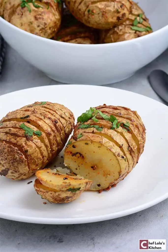 Patatas Hasselback perfectamente crujientes de la freidora de aire caliente Patatas Hasselback perfectamente crujientes de la freidora de aire caliente