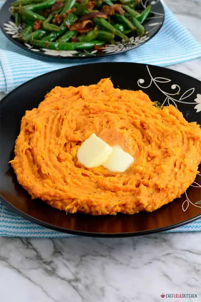 Puré de batatas tierno, dulce y salado