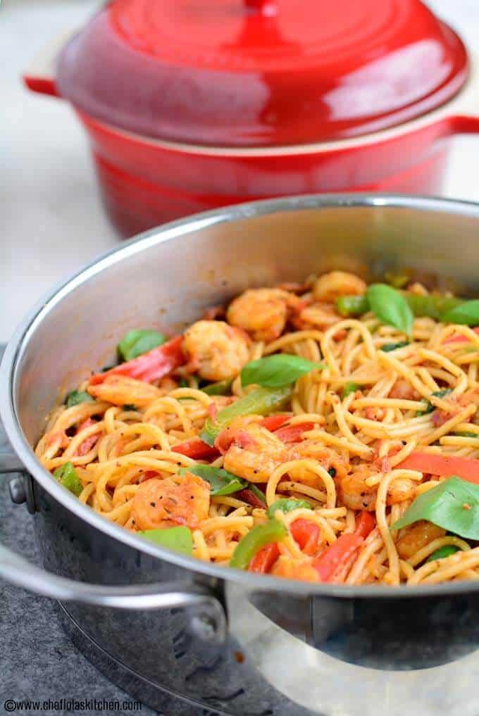 Receta de pasta y camarones cajún Receta de pasta y camarones cajún