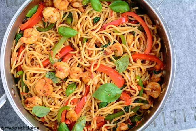 Receta de pasta y camarones cajún Receta de pasta y camarones cajún