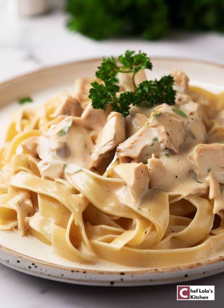 Receta Alfredo de pollo cremoso en una olla