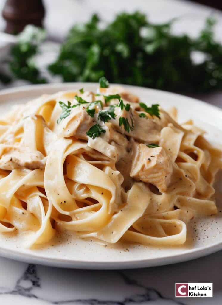 Receta Alfredo de pollo cremoso en una olla Receta Alfredo de pollo cremoso en una olla