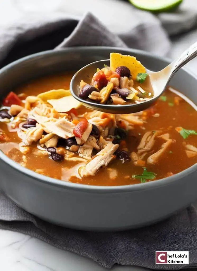 Receta de sopa de tortilla de pollo con pollo asado Receta de sopa de tortilla de pollo con pollo asado