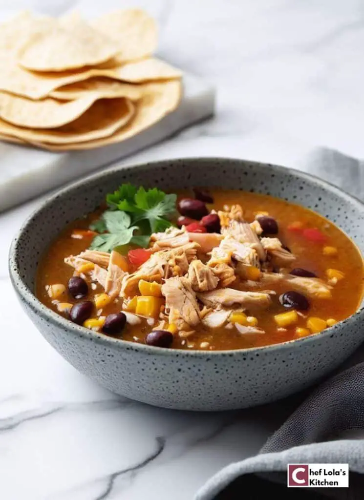 Receta de sopa de tortilla de pollo con pollo asado Receta de sopa de tortilla de pollo con pollo asado