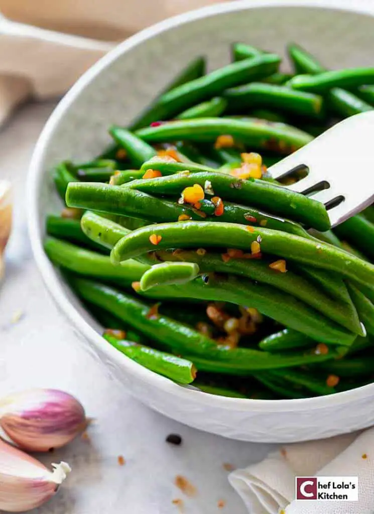 Judías verdes salteadas con ajo