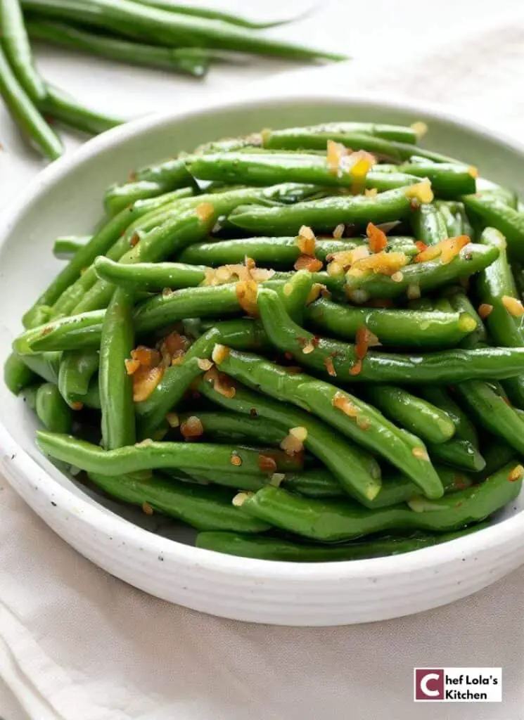 Judías verdes salteadas con ajo