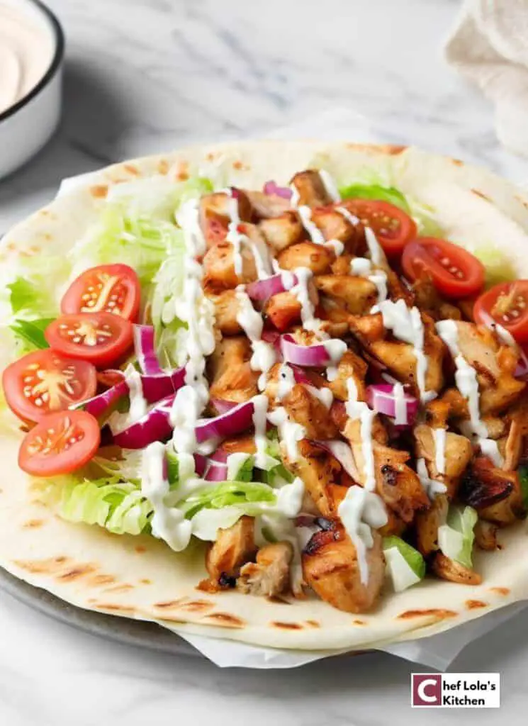 Receta de Shawarma de pollo del Medio Oriente