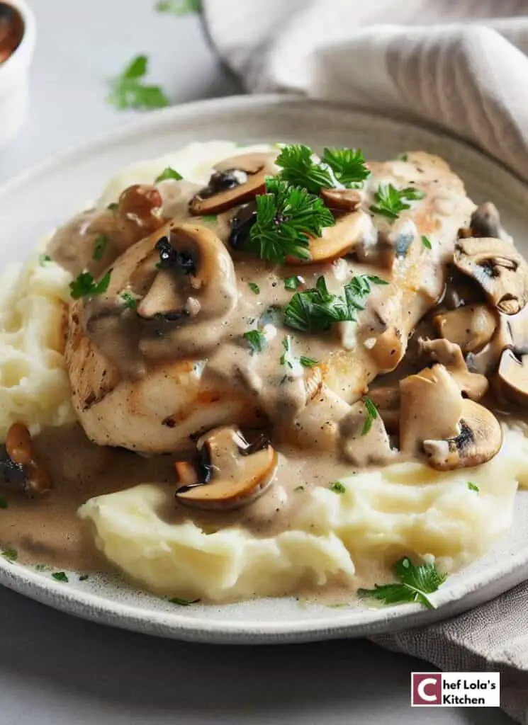Receta de pollo cremoso con champiñones Receta de pollo cremoso con champiñones