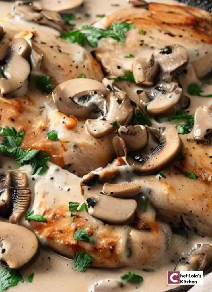 Receta de pollo cremoso con champiñones Receta de pollo cremoso con champiñones