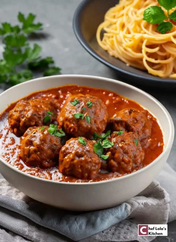 Salsa africana para espaguetis con albóndigas Salsa africana para espaguetis con albóndigas