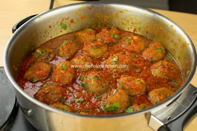 Salsa africana para espaguetis con albóndigas Salsa africana para espaguetis con albóndigas