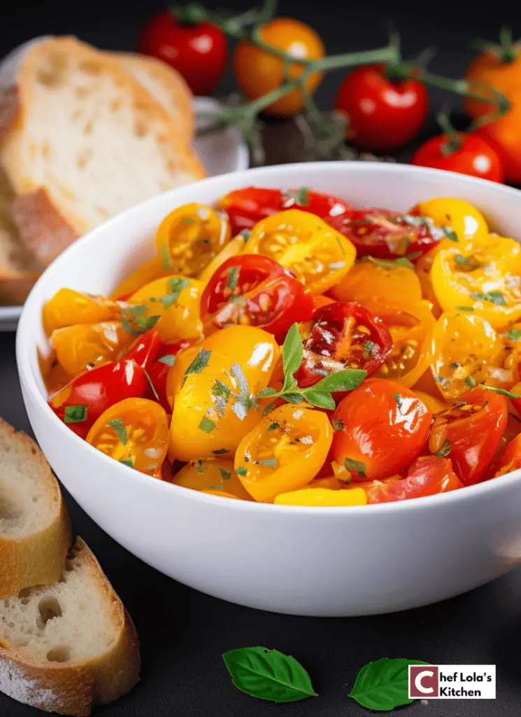 Receta fácil de bruschetta de tomate cherry Receta fácil de bruschetta de tomate cherry