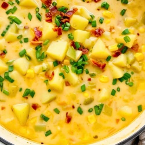 Receta de sopa cremosa y salada de patatas y maíz