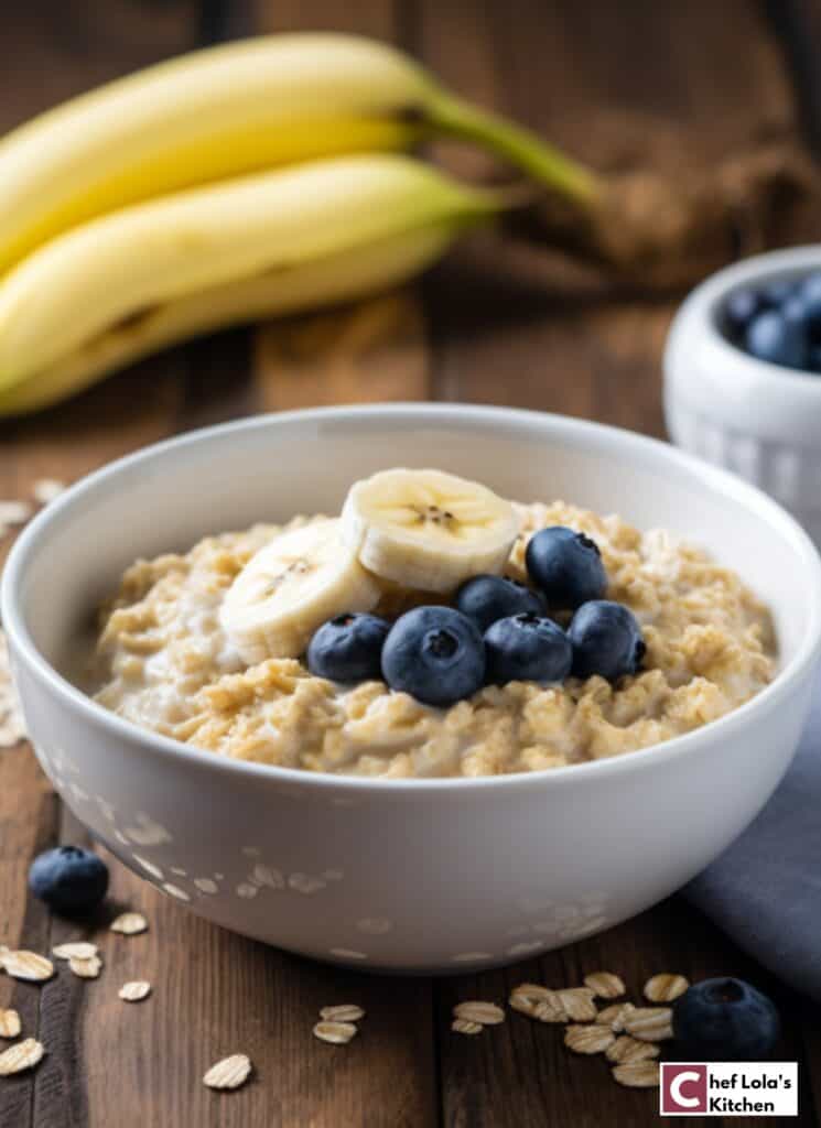 Desayuno sencillo y abundante con gachas de avena.