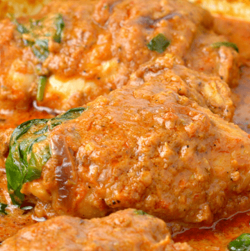 Sopa africana fácil de pollo y maní