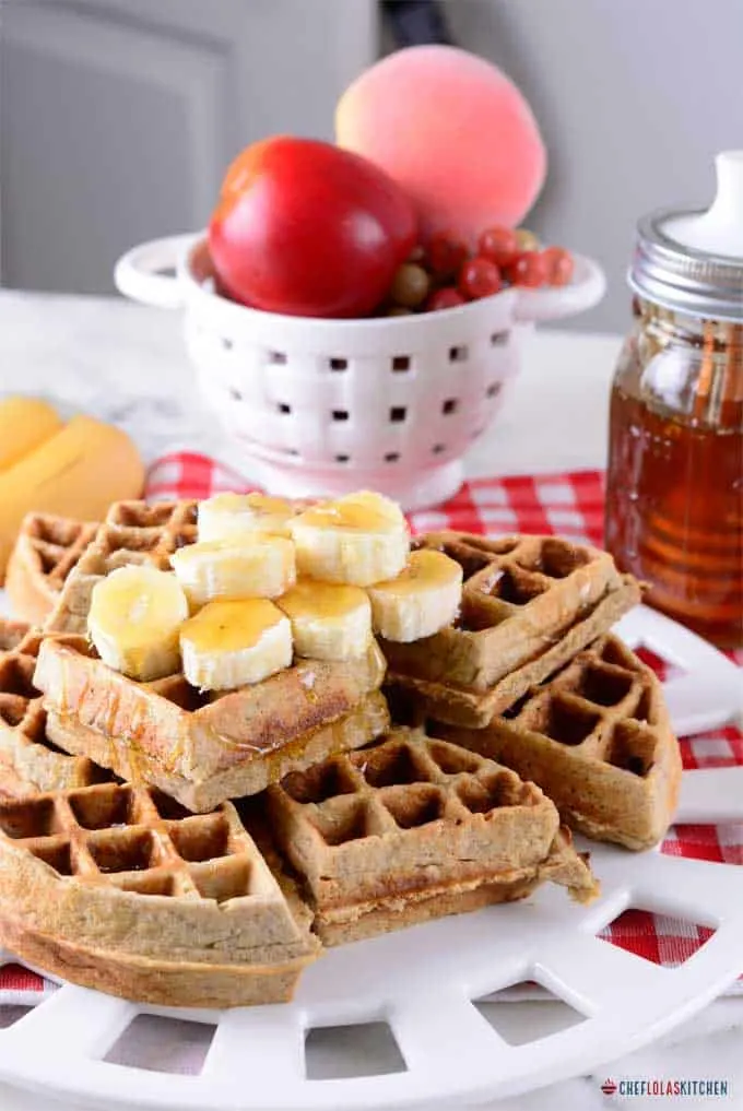 Waffles de avena y plátano