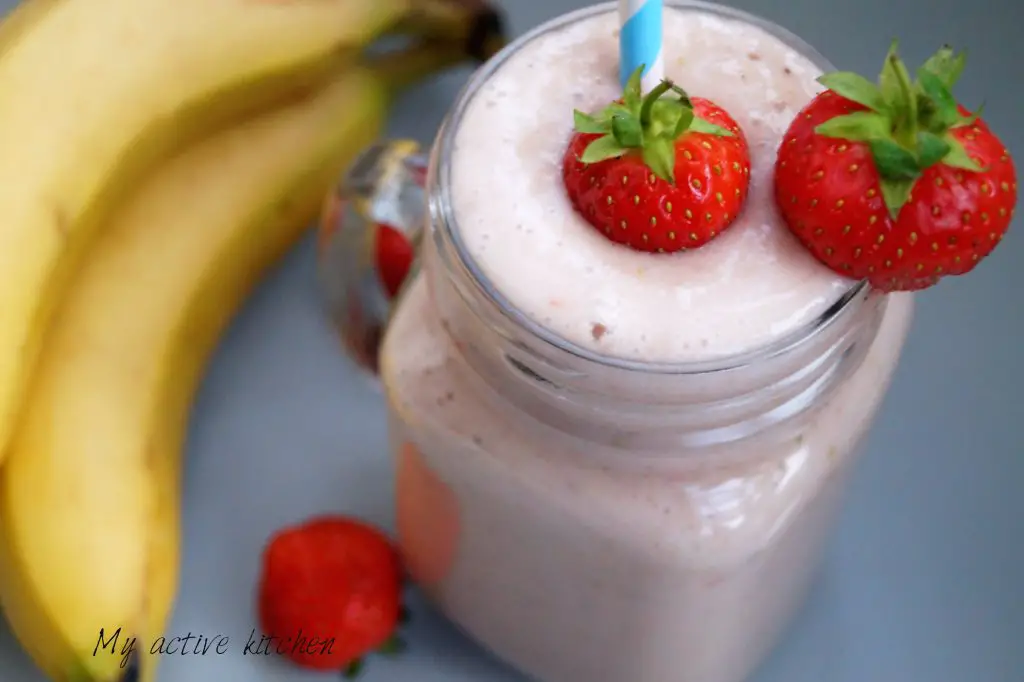 Batido de plátano y fresa Batido de plátano y fresa
