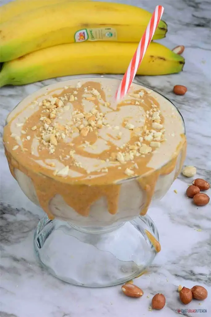 Batido de plátano y mantequilla de maní