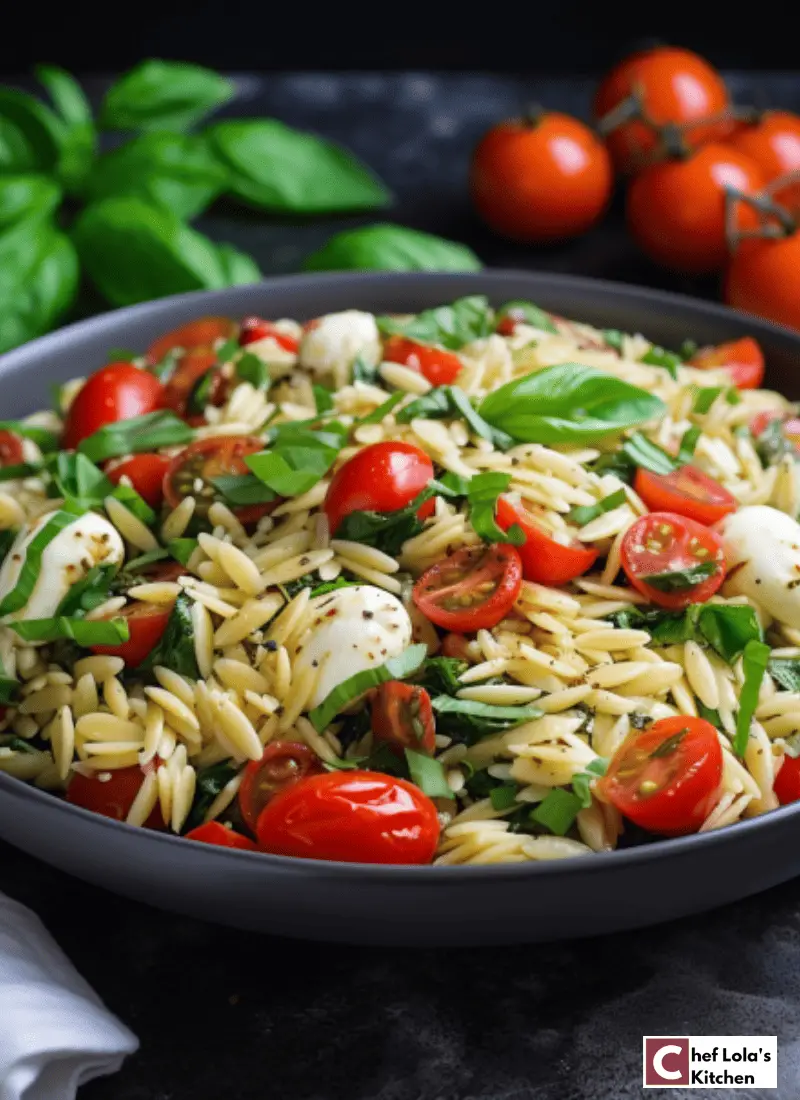 Ensalada caprese orzo fresca y aromática