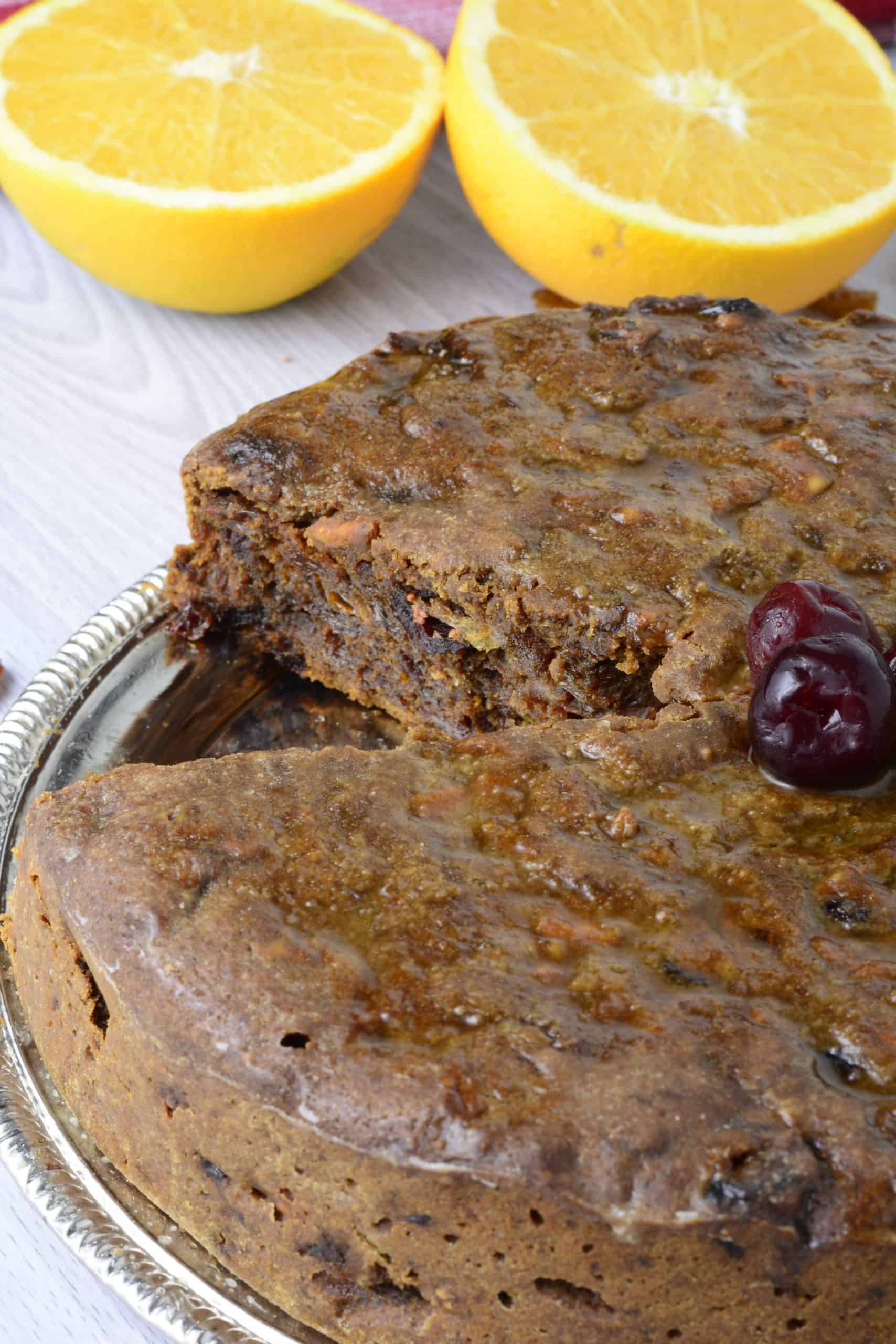 Jugosa y rica tarta navideña de frutas