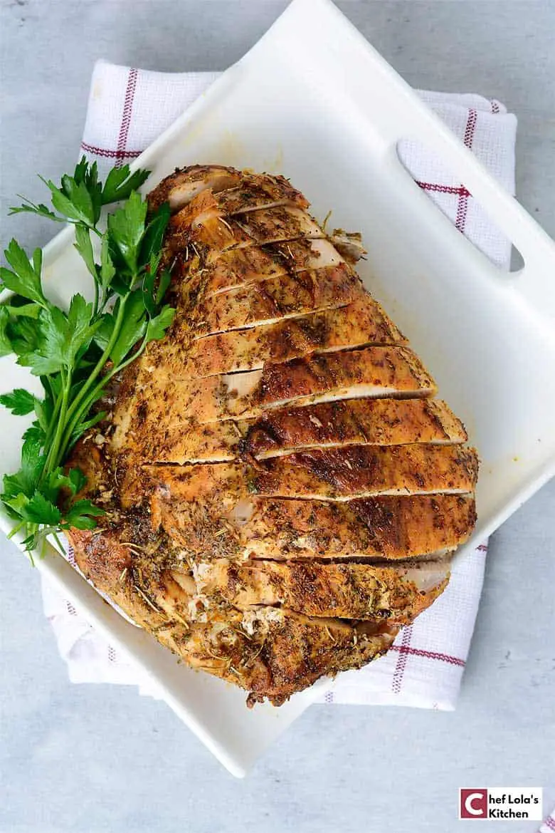 Pechuga de pavo de la freidora de aire caliente Pechuga de pavo de la freidora de aire caliente