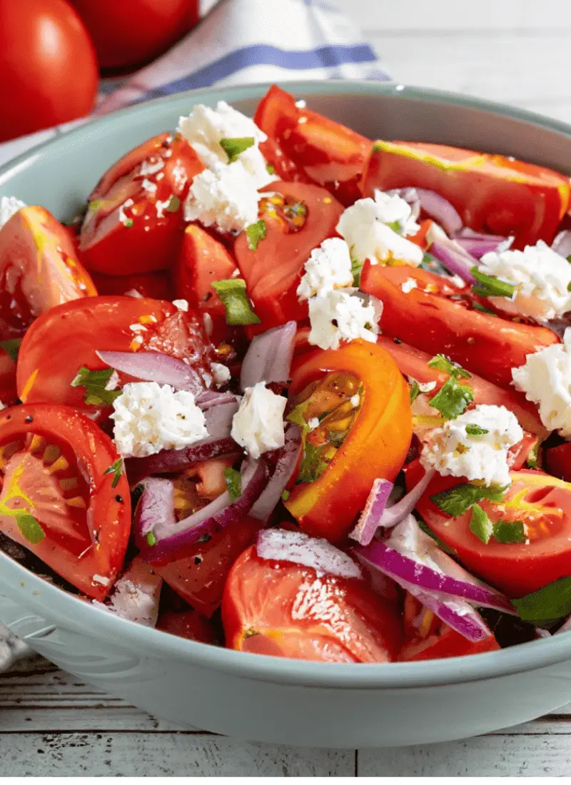 Receta de ensalada de tomate fresco de la huerta