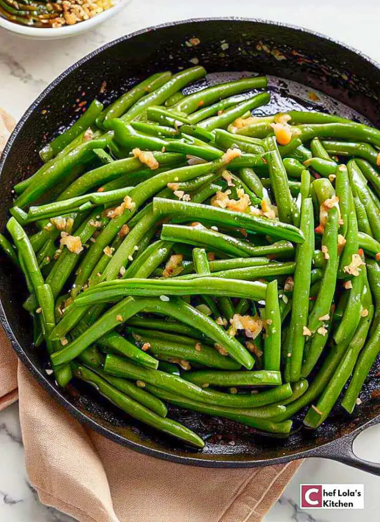 Judías verdes salteadas con ajo