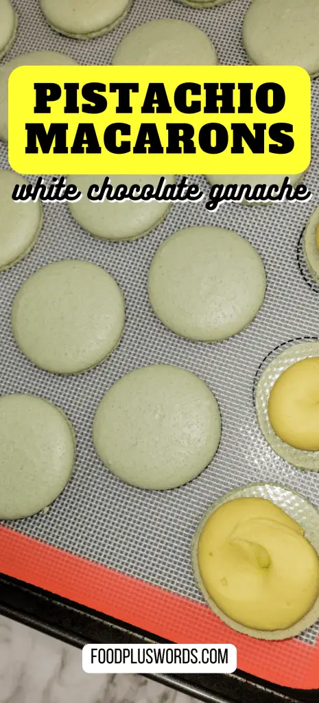 Macarons de pistacho con ganache de chocolate blanco