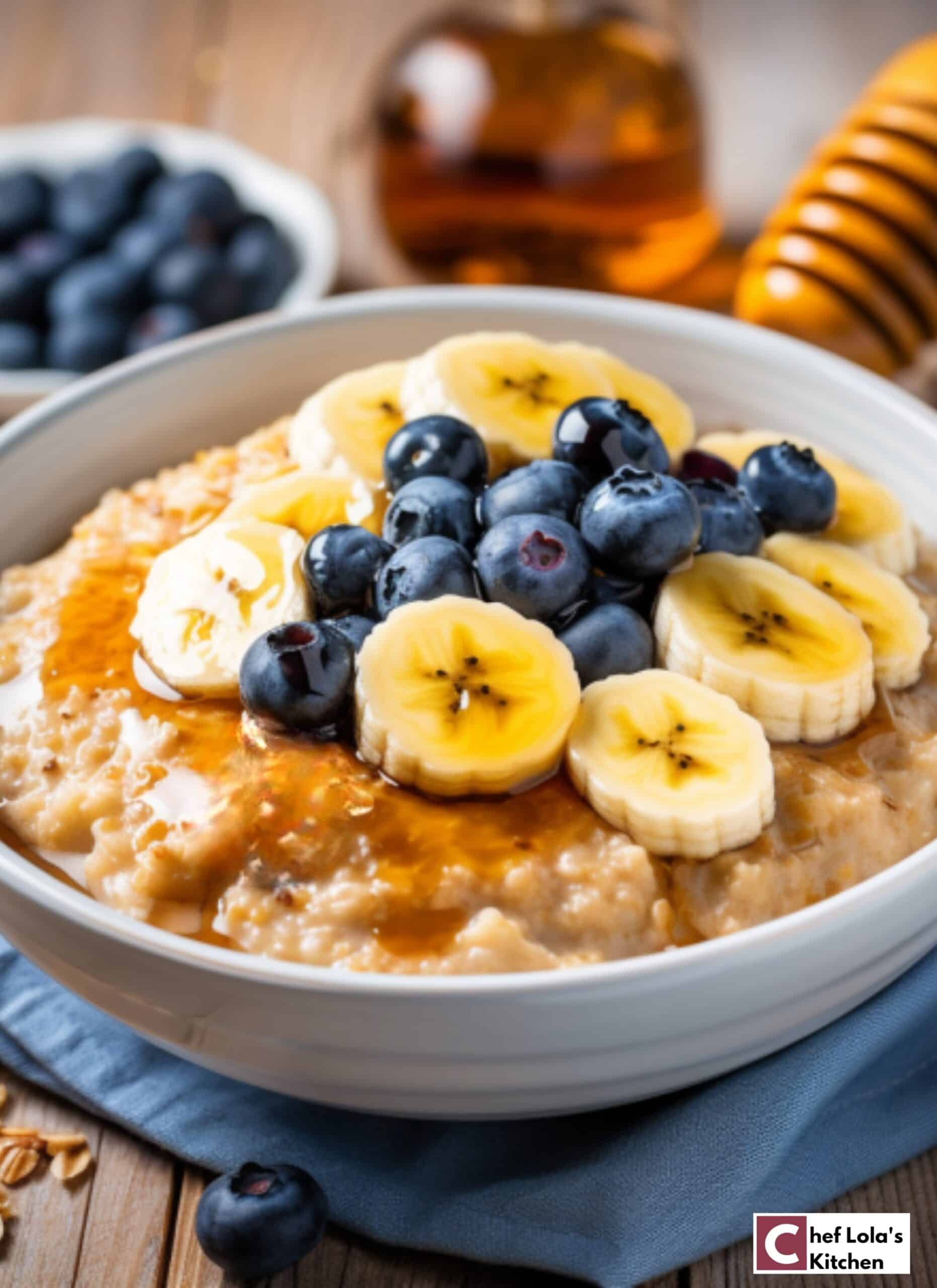 Desayuno sencillo y abundante con gachas de avena.